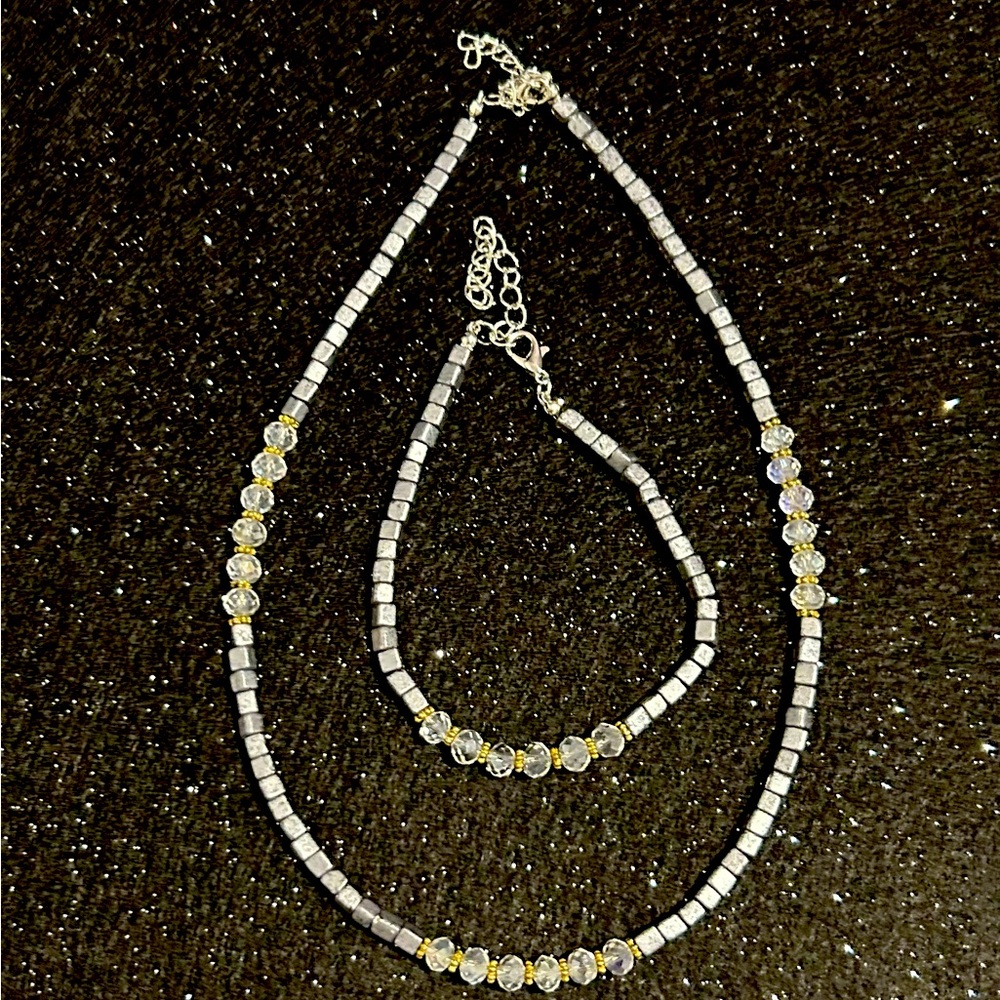 Handmade necklace and matching bracelet